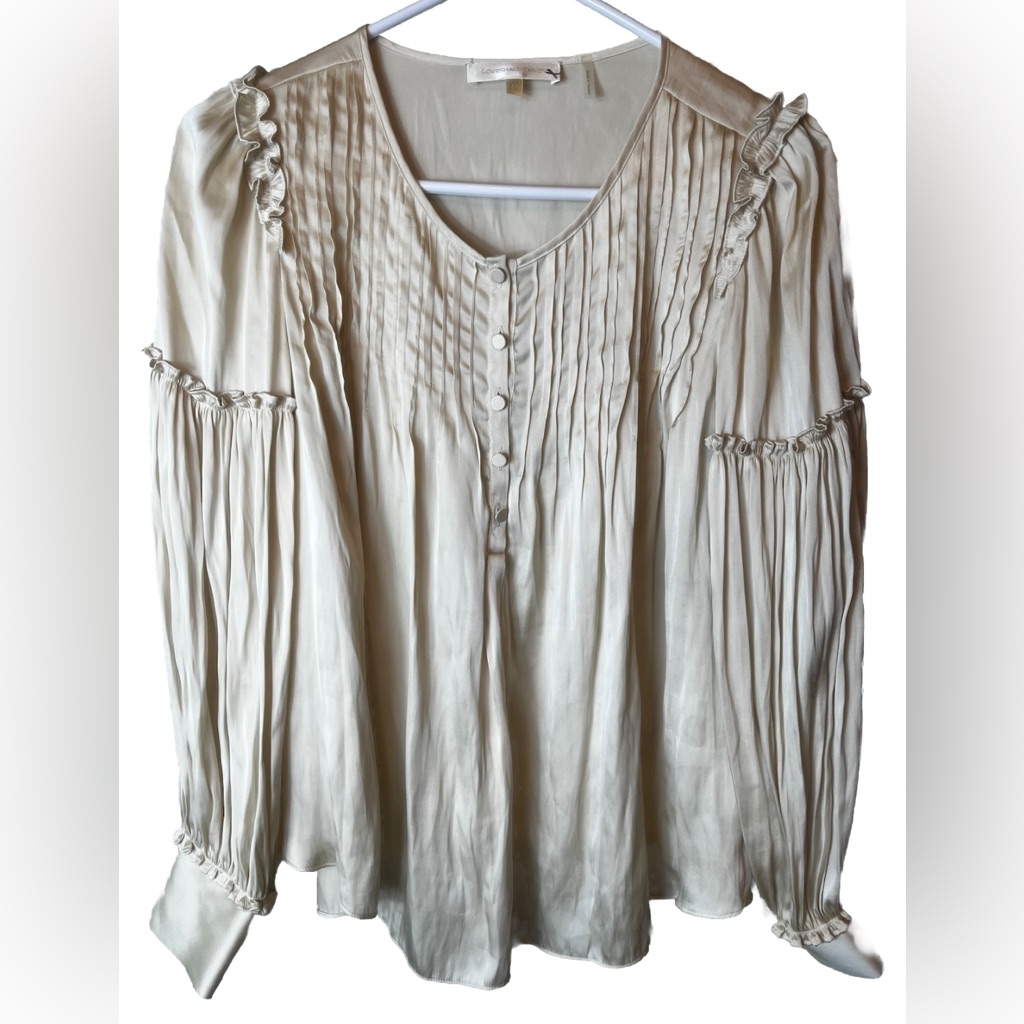 Love Shack Fancy Janiyah Blouse In Cream Women’s Size Xs
